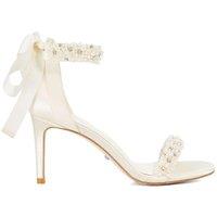Dune London Wide Fit Bridal Ankle Tie Sandals Ivory