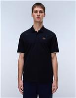 Napapijri Pure Cotton Badge Polo Shirt Dark Navy