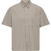 ONLY & SONS Relaxed Fit Pure Cotton Checked Shirt Stone