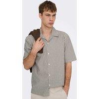 ONLY & SONS Onsroberts Regular Fit Pure Cotton Striped Shirt Stone