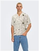 ONLY & SONS Regular Fit Floral Short Sleeve Shirt Stone