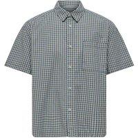 ONLY & SONS Relaxed Fit Pure Cotton Checked Shirt Navy