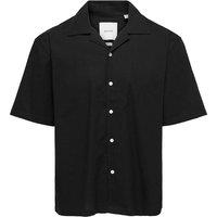 ONLY & SONS Regular Fit Cotton Rich Short Sleeve Shirt Black