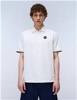Napapijri Pure Cotton Badge Polo Shirt Soft White