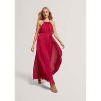 Ted Baker Pleated Halter Neck Maxi Waisted Dress Pink