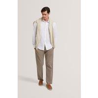 Ted Baker Regular Fit Cotton Linen Blend Chinos Brown