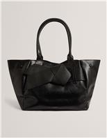 Ted Baker Faux Leather Knot Bow Tote Bag Black