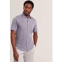 Ted Baker Regular Fit Cotton Linen Blend Shirt Navy