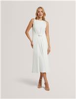 High Neck Bar Detail Midi Dress