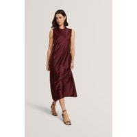 Ted Baker Knitted Back Maxi Slip Dress Burgundy