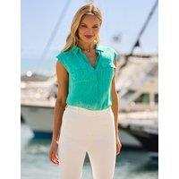 SOSANDAR Printed Collared Blouse Green Mix