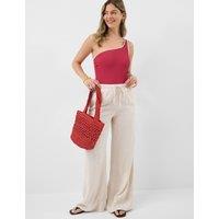 ACCESSORIZE Textured One Shoulder Swimsuit Dusky Rose