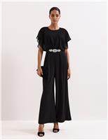 Phase Eight Embellished Short Sleeve Jumpsuit Black