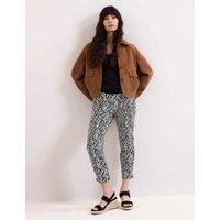 Phase Eight Printed Slim Fit Cropped Trousers Black Mix