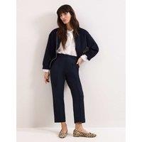 Phase Eight Cotton Blend Slim Fit Cropped Trousers Navy