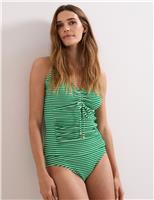 Textured Striped High Waisted Bikini Bottoms