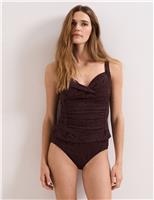 Phase Eight Textured Padded Sweetheart Neck Tankini Top Brown