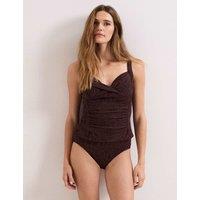 Phase Eight Textured Striped High Waisted Bikini Bottoms Brown