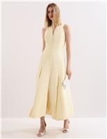 Phase Eight V-Neck Midaxi Skater Dress Yellow