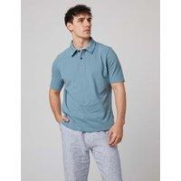 Peregrine Pure Cotton Pique Polo Shirt Blue
