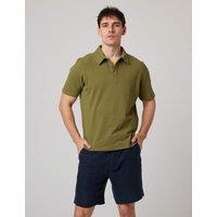 Peregrine Pure Cotton Pique Polo Shirt Green