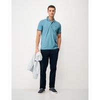 Crew Clothing Pure Cotton Pique Polo Shirt Bright Blue