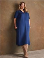 Pure Lyocell V-Neck Midaxi Shirt Dress