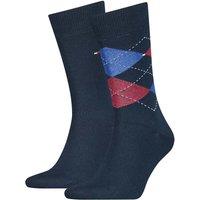 Tommy Hilfiger 2 Pack TH Men Cotton Rich Argyle Socks Navy Mix