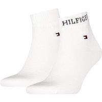 Tommy Hilfiger 2 Pack TH Men Cotton Rich Quarter Socks White
