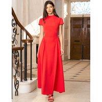 RO&ZO High Neck Maxi Skater Dress Red