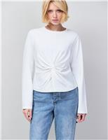 RO&ZO Pure Cotton Twist Front Top White