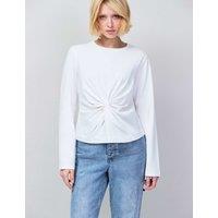 RO&ZO Pure Cotton Twist Front Top White