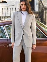 Oversized Dogtooth Single Breasted Blazer