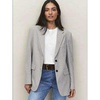 RO&ZO Oversized Dogtooth Single Breasted Blazer Grey Mix