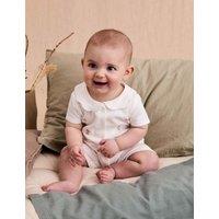 JoJo Maman Bb Pure Cotton Mouse Embroidered Sleepsuit (0-12 Mths) White