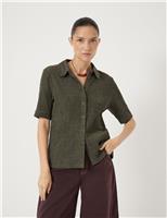 HUSH Jersey Textured Top Dark Khaki