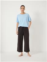 HUSH Pure Cotton Culotte Pyjama Set Light Blue
