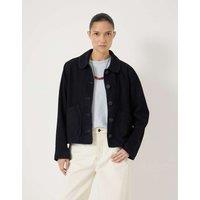 HUSH Suede Collared Jacket Navy