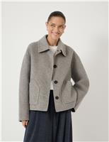 HUSH Pure Wool Double Faced Jacket Grey Marl