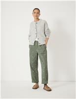 Pure Cotton Embroidered Barrel Leg Trousers