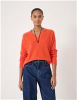 HUSH Cashmere Rich V-Neck Jumper Burgundy