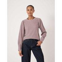 HUSH Emily Gingham Puff Sleeve Top Red Mix