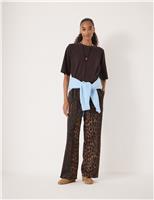 Cotton Blend Animal Print Joggers