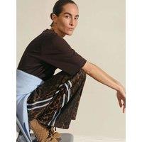 HUSH Cotton Blend Animal Print Joggers Brown Mix