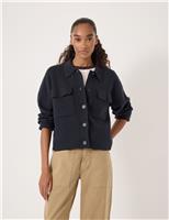 Cotton Rich Shacket with Wool