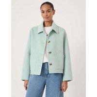 HUSH Pure Wool Double Faced Jacket Teal Green