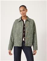Pure Cotton Embroidered Utility Jacket