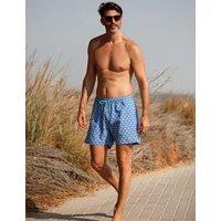 Naia Beach Pocketed Shell Print Swim Shorts Blue Mix