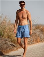 Naia Beach Pocketed Shell Print Swim Shorts Blue Mix