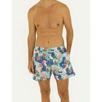 Naia Beach Pocketed Postcard Print Swim Shorts Multi